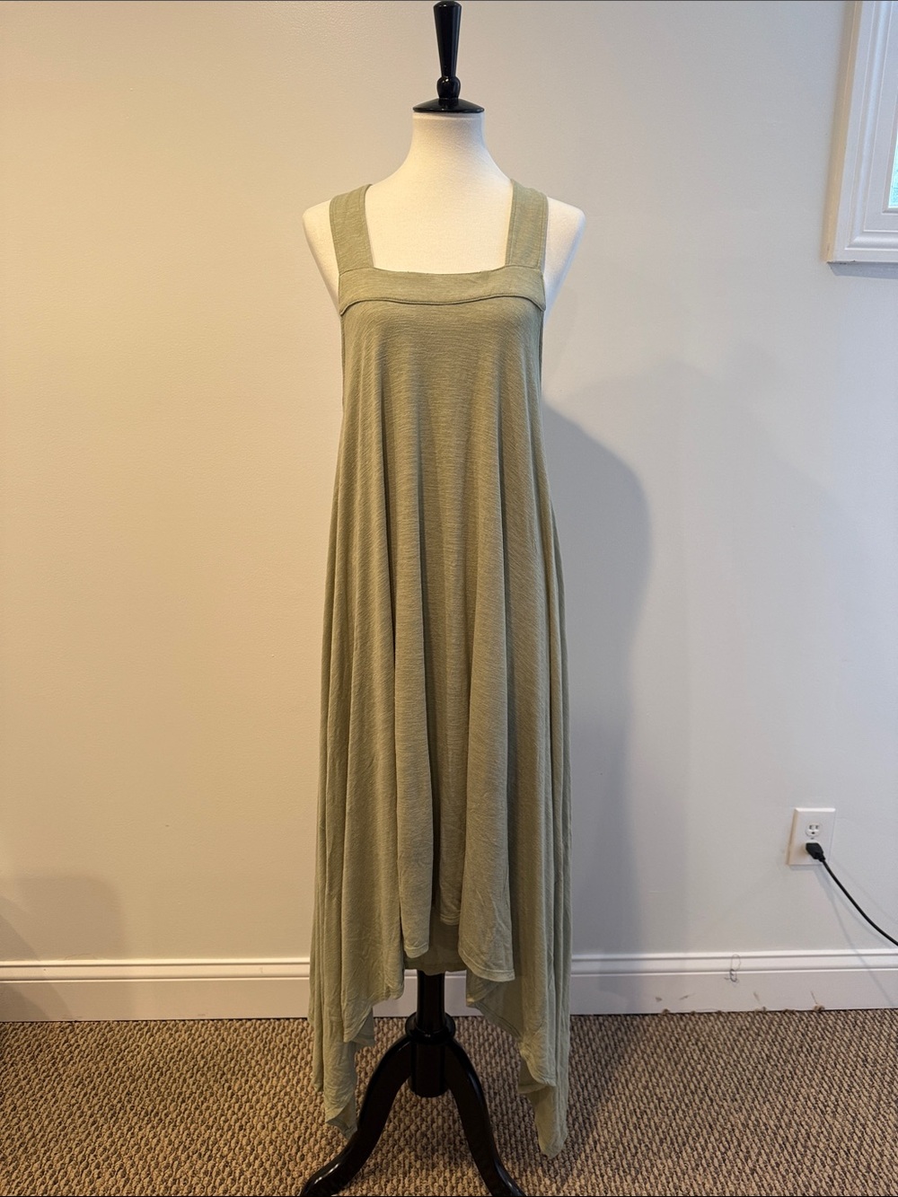 Free People Sage Green High-Low Maxi Dress